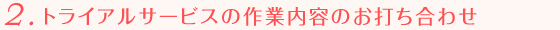 2.トライアルサービスの作業内容のお打合わせ